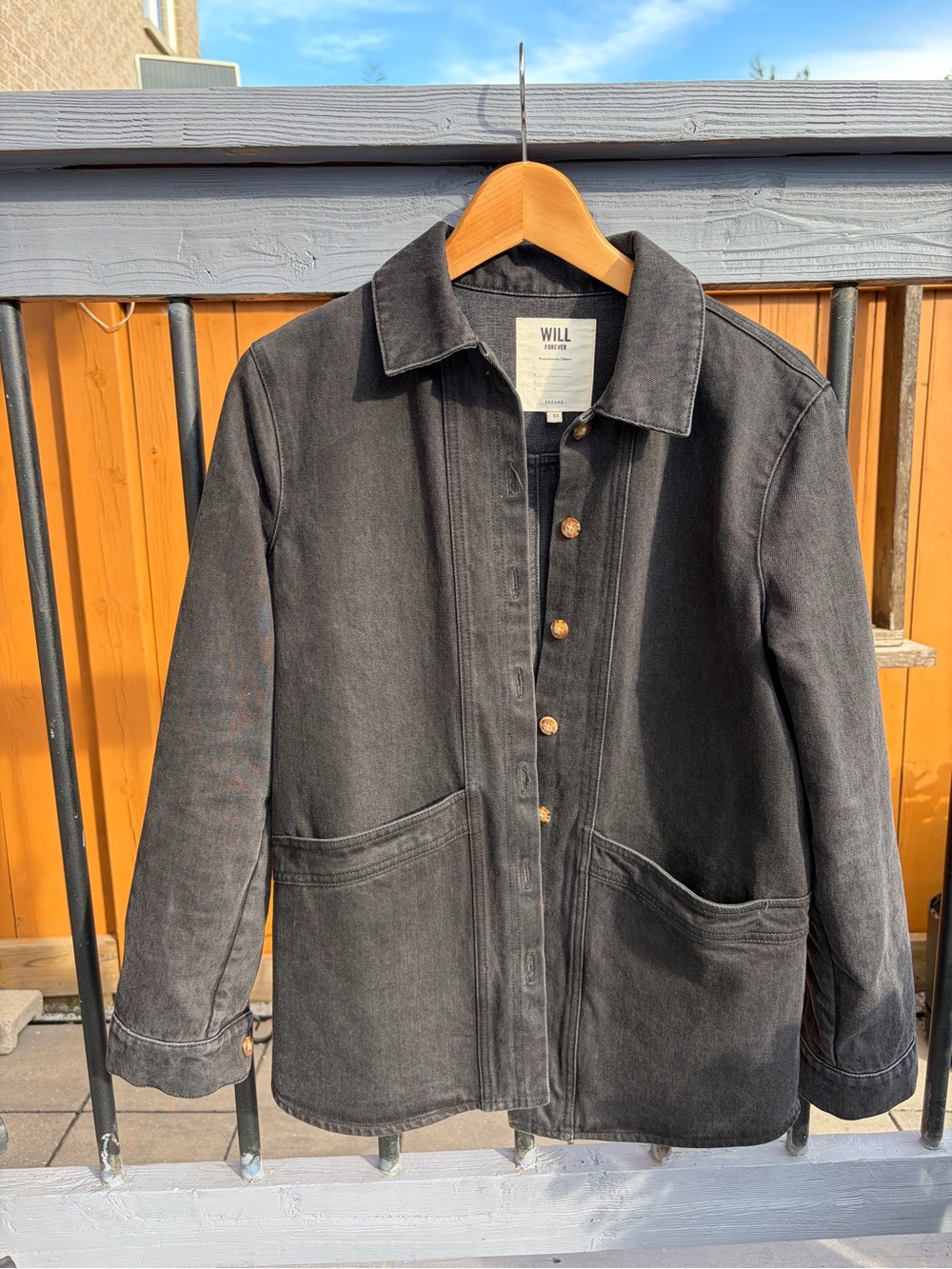 Sezane Will Jacket Black Denim